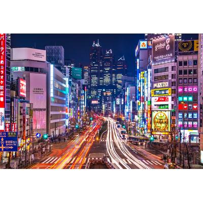 Fototapete PAPERMOON "Shinjuku Tokio", bunt (mehrfarbig), B:3,5m L:2,6m, Vlies, Tapeten Image