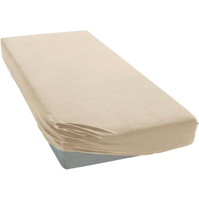 Spannbettlaken JANINE "ELASTIC 5002", beige (sand), B:140-160cm L:200-220cm, Jersey-Elasthan, Obermaterial: 95% Baumwoll