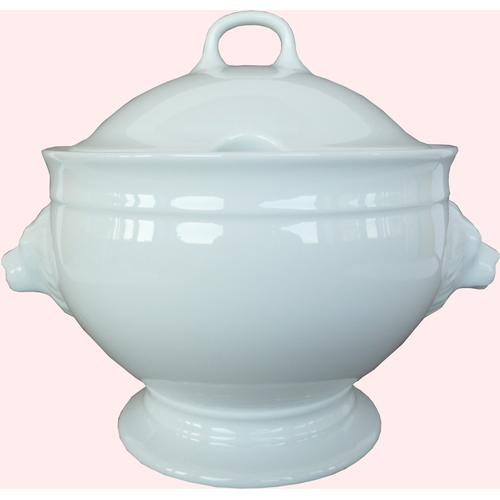 Servierschüssel VAN WELL, weiß, B:28cm H:23cm L:22cm, Porzellan, Schüsseln, Löwenkopfterrine, 2,7 Liter