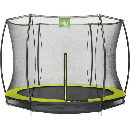 „Gartentrampolin EXIT „“Silhouette Ground““ Trampoline Gr. Ø 305 cm, grün (schwarz) Kinder Trampoline mit Sicherheitsnetz“