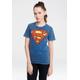 T-Shirt LOGOSHIRT "DC Comics – Superman" Gr. XS, blau (hellblau) Damen Shirts T-Shirts