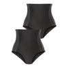 Taillenshaper PETITE FLEUR, Damen, Gr. 52/54, schwarz, Obermaterial: 90% Baumwolle, 10% Elasthan (LYCRA). Netz: 90% Polyamid, 10% Elasthan, unifarben, körpernah, Unterhosen, aus elastischer Baumwoll-Qualität, Shape wear, Shaping Slip