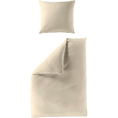 Bettwäsche BIERBAUM "Biber Uni", beige (leinen), B/L: 240cm x 220cm, 2 St., Biber, B/L: 80cm x 80cm & 80cm x 80cm, Biber, Obermaterial: 100% Baumwolle, Bettwäsche, Schlichtes Unidesign: Zeitlos und stilvoll für jedes Schlafzimmer Image