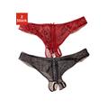 String-Ouvert PETITE FLEUR GOLD Gr. 36/38, 2 St., rot (rot, schwarz) Damen Unterhosen Ouverts