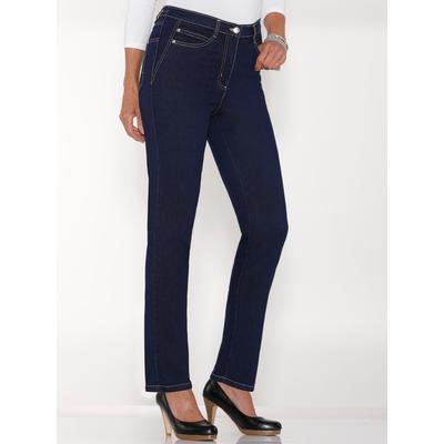 5-Pocket-Jeans CLASSIC BASICS, Damen, Gr. 40, Normalgrößen, blau (dunkelblau), 81% Baumwolle, 17% Polyester, 2% Elasthan, unifarben, lang, Jeans Image