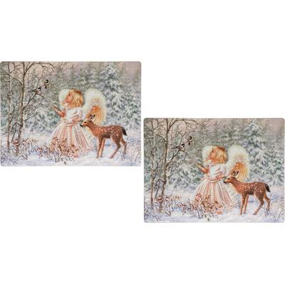 Platzset "Engel mit Reh, Weihnachtsdeko", beige (bunt), B:30cm L:40cm, MYFLAIR MÖBEL & ACCESSOIRES, Platzsets, Kork Image