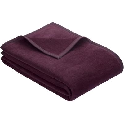 Wohndecke IBENA "Luxus", lila (violett), B:150cm L:200cm, Baumwolle, Kunstfaser, Wohndecken, verschiedene Größen, unifarbenes Design, Kuscheldecke Image