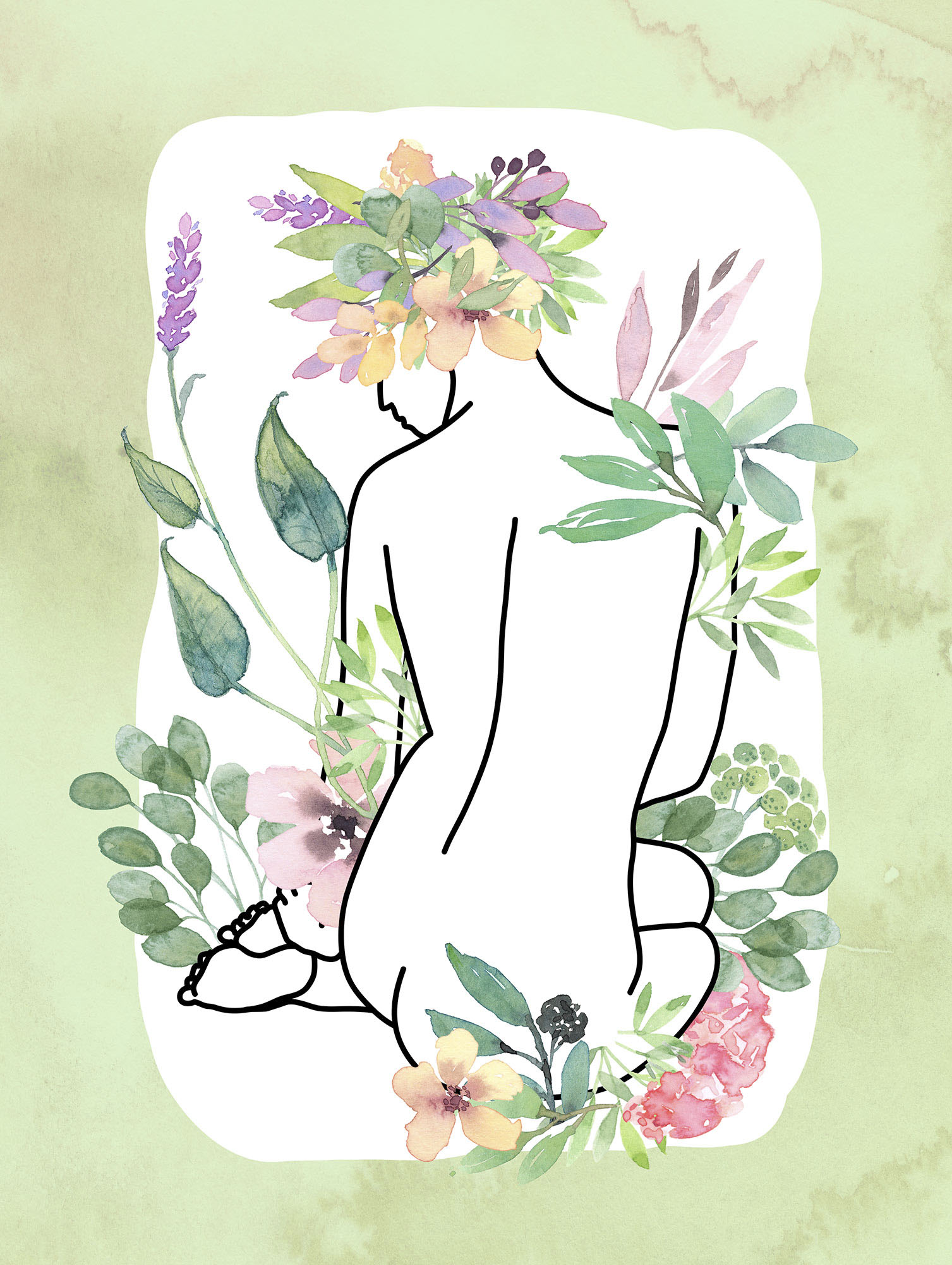 Bild KOMAR "Vita Pura", grün (farbe bild(er): grün), B:30cm H:40cm, Holz, Papier, Bilder, Bild, Wandbild zur Dekoration - ohne Rahmen