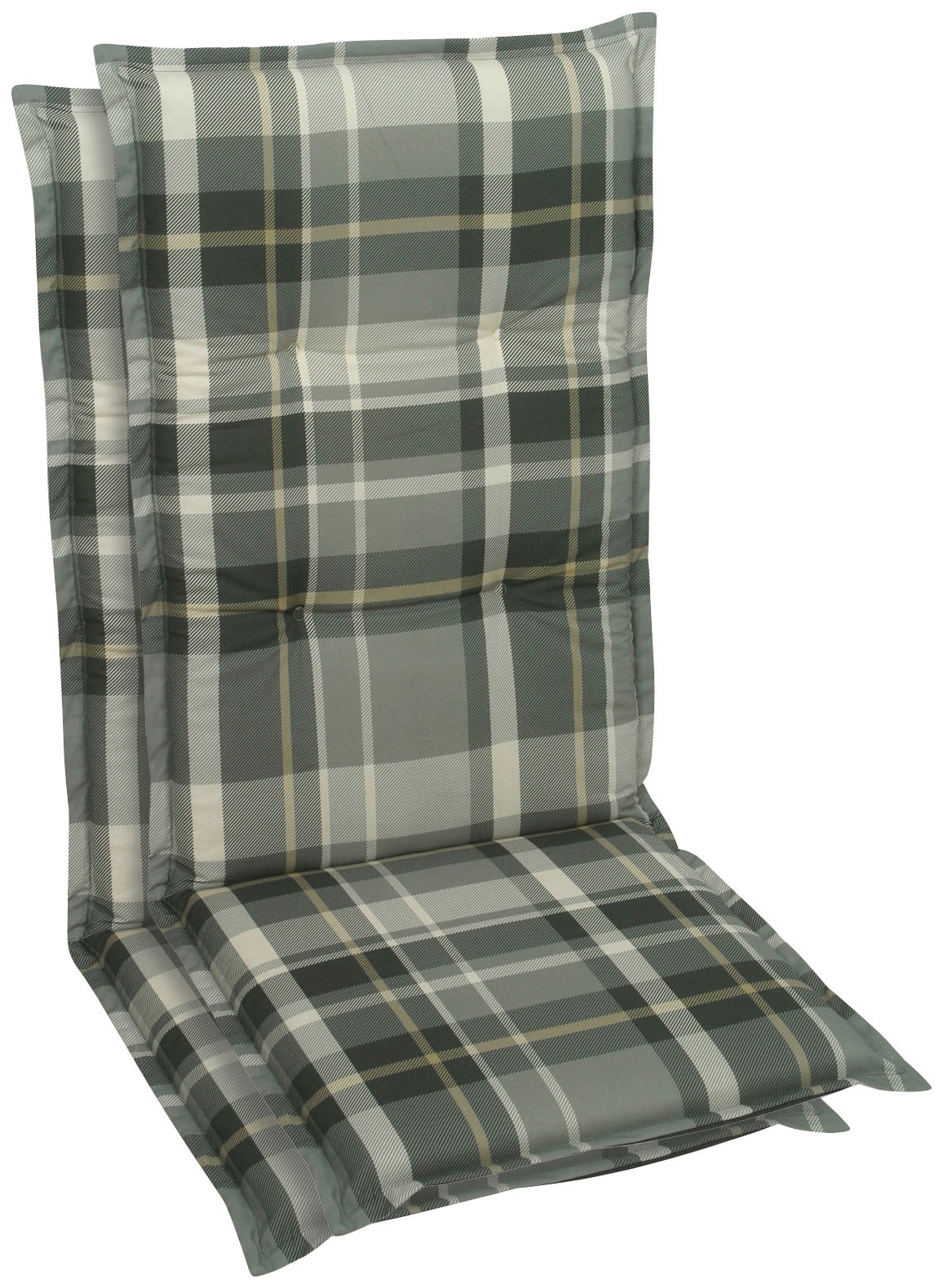 Hochlehnerauflage GO-DE, grau (grau, creme, anthrazit), B:120cm H:5,5cm T:50cm, Bezug: 65% Polyester, 35% Baumwolle, Polsterauflagen Image