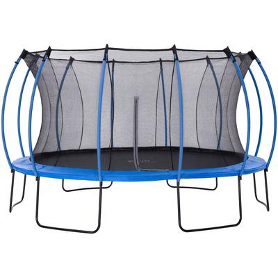 Gartentrampolin PLUM "Springsafe Colours" Trampoline Gr. B: 426cm, blau (schwarz + blau) Kinder 426 cm mit Sicherheitsnetz