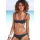 Bügel-Bikini-Top LASCANA "Kimer" Gr. 40, Cup C, schwarz (schwarz, bedruckt) Damen Bikini-Oberteile Ocean Blue