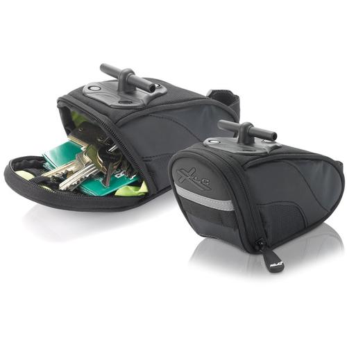 Satteltasche XLC Taschen Gr. B/H/T: 18,5 cm x 9,5 cm x 11,5 cm – 1,6 l, grau (anthrazit, schwarz) Satteltaschen