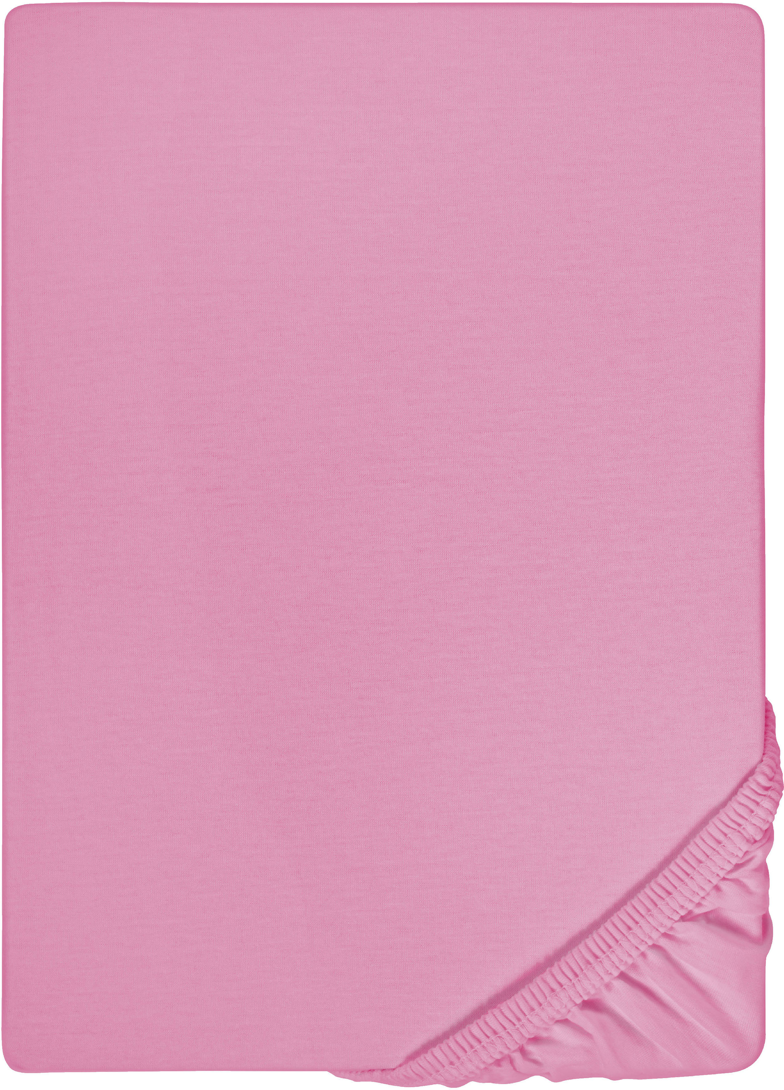 Spannbettlaken BIBERNA "Marc", pink, L:200cm, Jersey, Obermaterial: 100% Baumwolle, Bettlaken, aus Baumwolle, für Matratzen bis 22 cm Höhe, Bettlaken, Spannbetttuch Image
