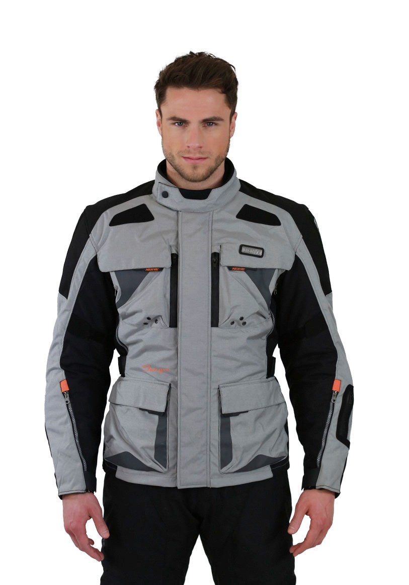 Motorradjacke NERVE "Tengri" Gr. M, grau, Jacken, Herren, M, Obermaterial: 100% Nylon. Innenseite: 100% Polyester, Men