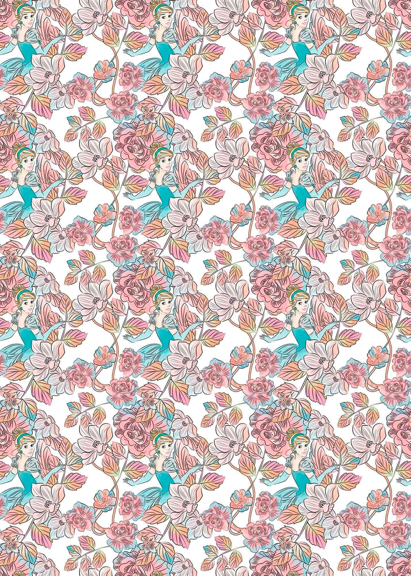 Vliestapete KOMAR "Digitaldruck Vlies - Cinderella Blossom - Größe 200 x 280 cm", bunt, B:200m L:280m, Vlies, Tapeten, Kinderzimmer