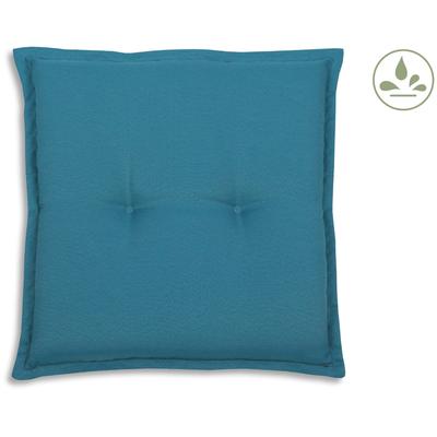 Hockerauflage GO-DE, blau (petrol), B:50cm H:50cm, Bezug: 100% Polyester, Polsterauflagen, wasserabweisend