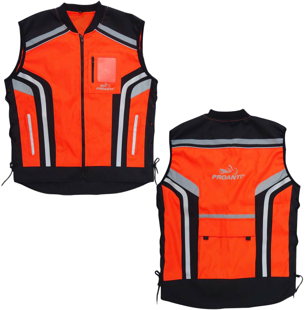 Motorradweste PROANTI Gr. XXL, orange (neonorange), Westen, XXL, Obermaterial: 100% Polyester. Innenfutter: 100% Polyester, Warnweste Image