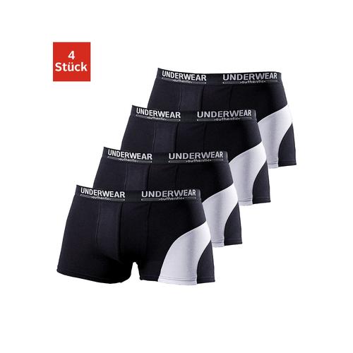 Boxer AUTHENTIC UNDERWEAR Gr. 3 (XS), schwarz (schwarz, schwarz) Herren Unterhosen mit kontrastfarbenen Einsatz