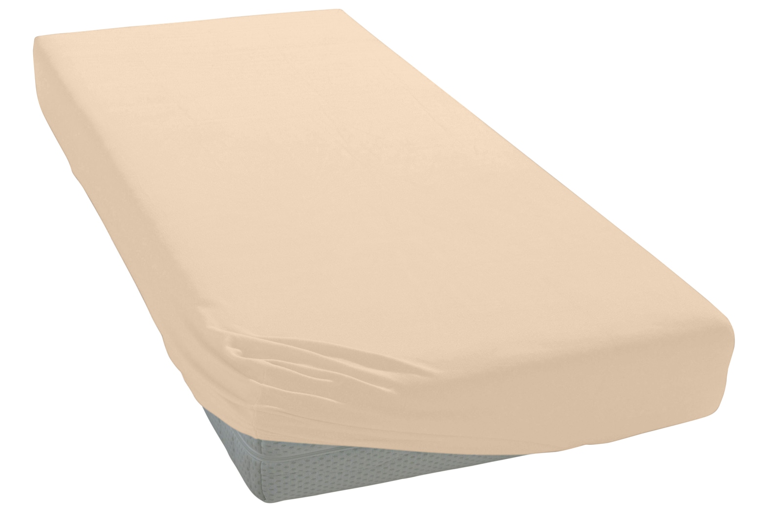 Spannbettlaken MY HOME "BLACKBERRY", beige (creme), B:200cm L:200cm, Jersey, Obermaterial: 100% Baumwolle, Bettlaken, Baumwolle, Matratzen bis 28 cm Höhe, Bettlaken, Spannbetttuch, Laken, Topseller