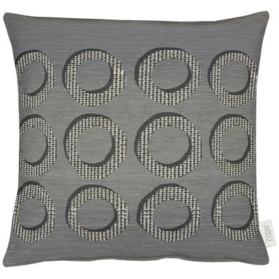 Dekokissen APELT "1710" Gr. 2, grau (anthrazit, kreise), B:45cm L:45cm, Polyester, Dekokissen_Sitzkissen_Kissenhüllen, Kissenhülle mit Füllung, 1 Stück Image