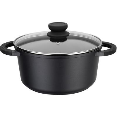 Kochtopf GSW "SilcoGuss noir", schwarz, H:12,0cm Ø:24cm, Töpfe, Induktion