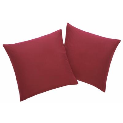 Dekokissen MY HOME "Parry Microfaser" Gr. 2, rot (bordeaux, unifarben), B:50cm L:50cm, Polyester, Dekokissen_Sitzkissen_Kissenhüllen, 2-er Set, unifarben, Kissenhüllen ohne Füllung, mit Reißverschluss Image