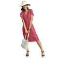 Sommerkleid CASUAL LOOKS "Kleid" Gr. 19, Kurzgrößen, rot (himbeerrot) Damen Kleider Knielange
