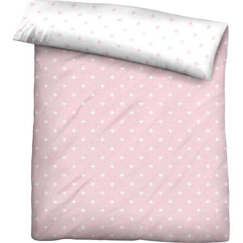 "Wendebettbezug BIBERNA ""Mix & Match in Größe 135x200 oder 155x220 cm"" Bettbezüge Gr. B/L: 155 cm x 200 cm, rosa (rosa, sterne) Mako-Satin-Bettwäsche"
