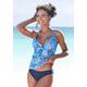 Tankini-Top S.OLIVER "Maya" Gr. 34, Cup A/B, blau (blau, bedruckt) Damen Bikini-Oberteile Ocean Blue