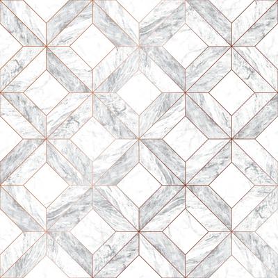 Vliestapete SUPERFRESCO EASY "Marble Marquetry", grau, B:0,52m L:10m, Vlies, Tapeten, 1000 cm Länge
