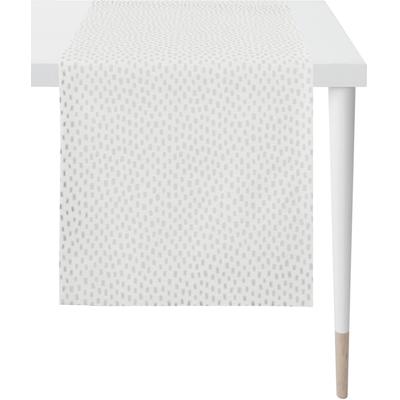 Tischläufer APELT "9601 CHRISTMAS ELEGANCE, Weihnachtsdeko, Weihnachten", bunt (weiß, silberfarben), B:48cm L:140cm, Polyester, Viskose, Tischdecken, Lurex-Jacquardgewebe