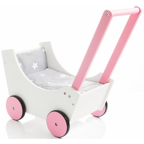„Puppenwagen SUN „“Holzspielzeug, Speedy Sternchen 2″“ rosa (sternchen 2) Kinder Puppenwagen -trage aus Holz“