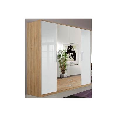 Kleiderschrank WIMEX "Greven", weiß (struktureichefarben hell, hochglanz weiß), B:180cm H:199cm T:58cm, Schränke, Schranksystem Kleiderschrank Drehtürenschrank Image