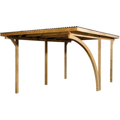 Einzelcarport WEKA "606 A Gr.1", braun, H: 217,5cm, Carports, mit Rundbogen wahlweise links- oder rechts montierbar Image