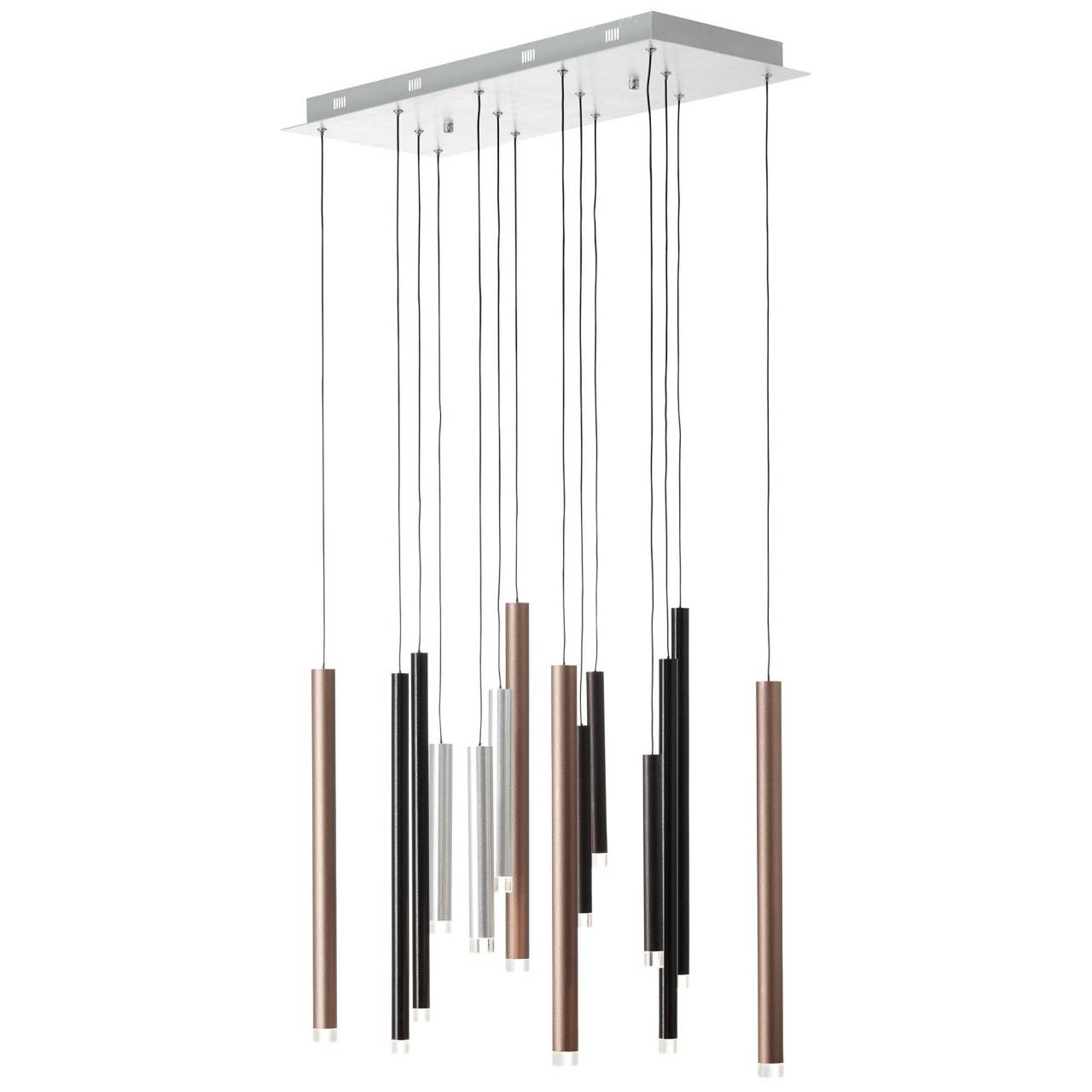 BRILLIANT Pendelleuchte "Cembalo", braun (braun, kaffee), 14, H: 180cm, 1 Stk., Leuchten, LED Hängelampe 14flg braun/Kaffee, Designerlampe Image
