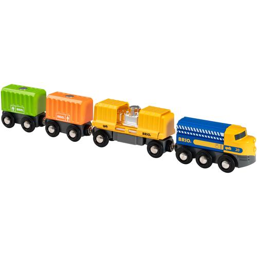 "Spielzeug-Eisenbahn BRIO ""Güterzug mit drei Waggons"" Spielzeugfahrzeuge bunt Kinder Ab 3-5 Jahren"