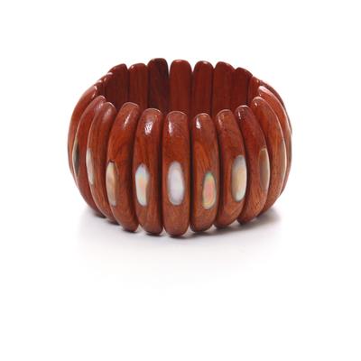 Armband "Olivia", Damen, Gr. Holz, braun (cognac), COLLEZIONE ALESSANDRO, Armbänder