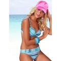 Bügel-Bikini VENICE BEACH Gr. 36, Cup B, grün (türkis, gestreift) Damen Bikini-Sets Ocean Blue