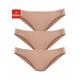 Bikinislip LASCANA Gr. 44/46, 3 St., beige Damen Unterhosen Bikini Slips