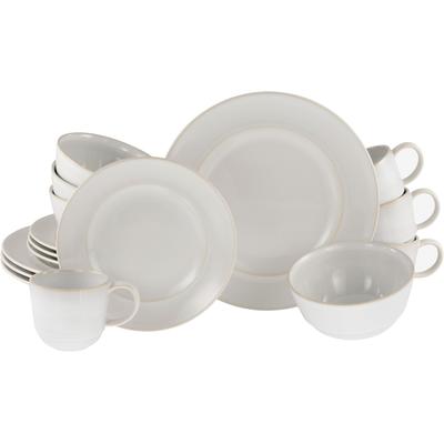 Kombiservice CREATABLE "Geschirr-Set Antique", weiß, 16 tlg., Steinzeug, Geschirr-Sets, Service, weiß, Trendfarbe Offwhi