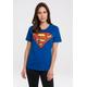 T-Shirt LOGOSHIRT "DC Comics – Superman" Gr. L, blau Damen Shirts T-Shirts