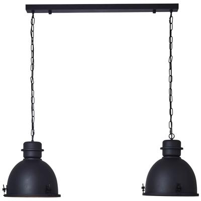 BRILLIANT Pendelleuchte "Kiki", schwarz (schwarz korund), H: 121cm, Lampen, Hängelampe 2flg schwarz korund