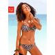 Push-Up-Bikini LASCANA Gr. 34, Cup C, braun (braun, bedruckt) Damen Bikini-Sets Ocean Blue