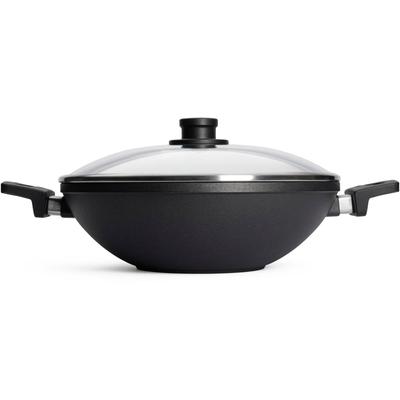 Wok WOLL MADE IN GERMANY "Nowo", schwarz, B:34cm H:15cm L:59cm Ø:32cm, Pfannen, von Hand gegossen, Ø 32 cm, Induktion, Made in Germany Image