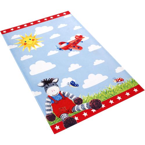 "Kinderteppich BABYGLÜCK ""Babyglück 710-11"" Teppiche Gr. B/L: 100 cm x 160 cm, 6 mm, 1 St., rot Kinder Kinderzimmerteppiche"