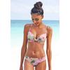 Bügel-Bikini-Top S.OLIVER "Azalea", Damen, Gr. 38, Cup B, rosa (rosa, bedruckt), Microfaser, Recycling-Polyamid, Microfaser, floral, Bikini-Oberteile, im tropischen Druck