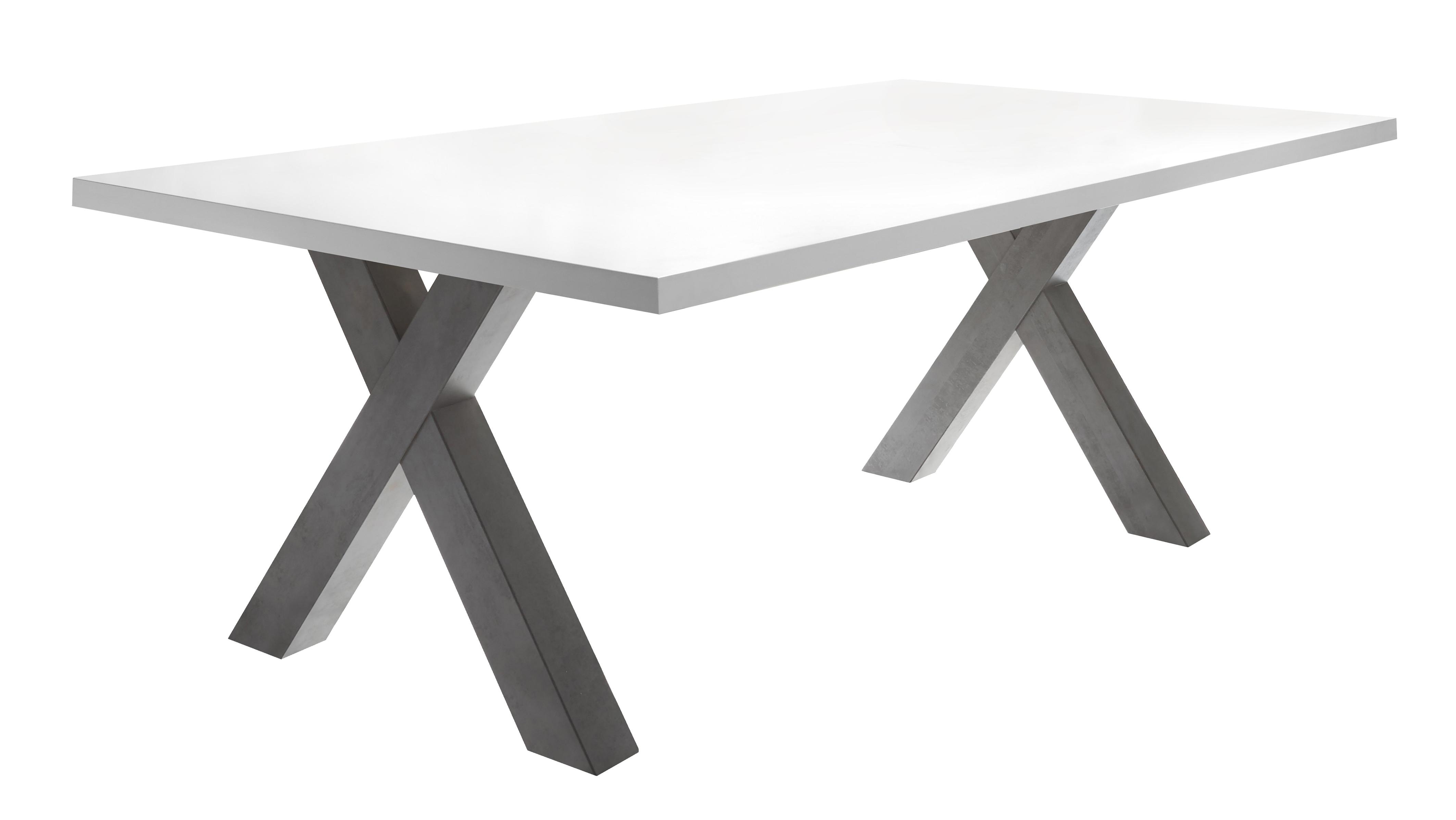 Esstisch MÄUSBACHER "Mister, TOPSELLER", weiß (tischplatte: weiß matt lack), B:200cm H:75cm T:100cm, Tische, Rechteckiger Esstisch Holz-Esstische, Gestell in X-Form Image