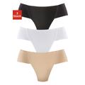 Formstring PETITE FLEUR Gr. 32/34, 3 St., beige (beige, schwarz, weiß) Damen Unterhosen Petite Fleur