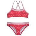 Bustier-Bikini S.OLIVER "Audrey Kids" Gr. 146/152, N-Gr, rot (rot, weiß) Kinder Bikini-Sets Bikinis