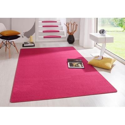 Teppich HANSE HOME "Fancy" Gr. 3, pink, B:100cm H:7mm L:150cm, Kunstfaser, Teppiche, Kurzflor, Läufer, uni, gekettelt, Wohnzimmer, Schlafzimmer, Esszimmer Image